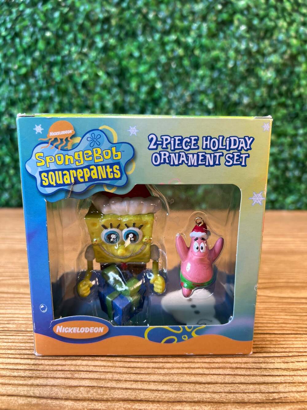 Vintage Spongebob Squarepants 2 Piece Holiday Ornament Set 2004 Christmas